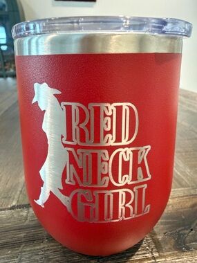 Bellamy Brothers Red Insulated Wine Tumbler Stainless Steel Drinkware With Lid